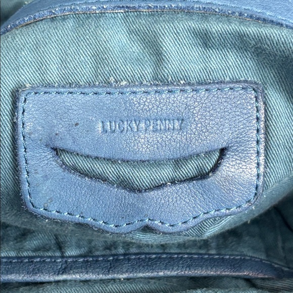 Anthropologie Lucky Penny Blue Leather Faded Crossbody Boho Bag - Picture 9 of 9